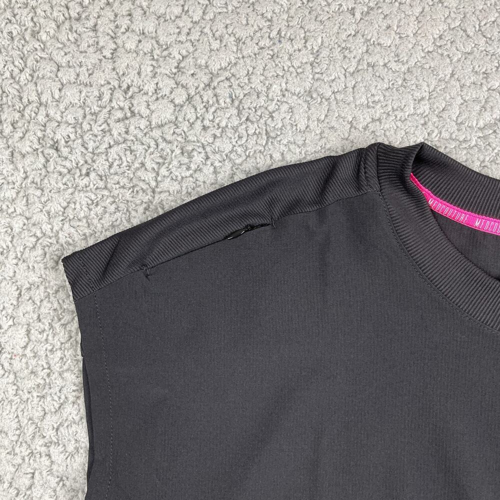 Medcouture Scrub Top Sleeveless Womens XL Black Nursing Medical Zip Pockets - Picture 2 of 11